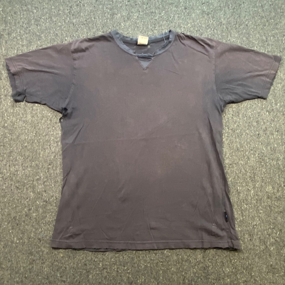 Joe Boxer TShirt Sz M Mens Navy Blue Grunge Distressed Frayed V Neck Streetwear